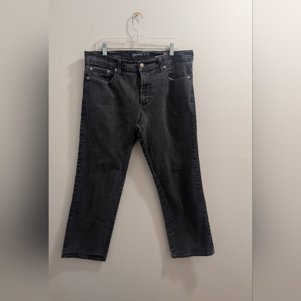 Point Zero Men's 38x30 Grey Black Straight Jeans Canada Cotton Blend Stretch